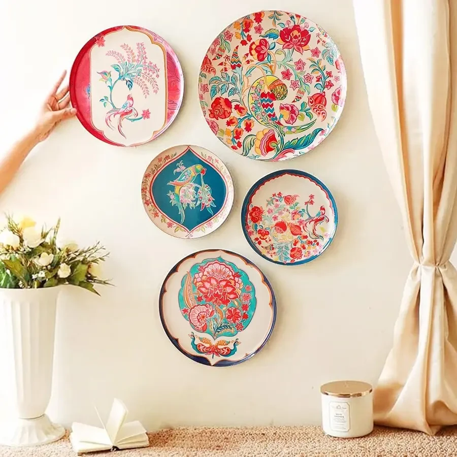 Birds of Paradise Wall Decor Plates (Multicolour) - Ritualistic